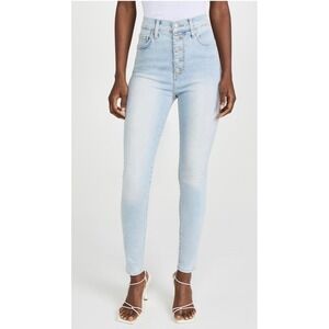 Veronica Beard Maera High Rise Skinny Jeans 31 Sky Wash Button Fly USA